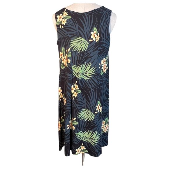 Hilo Hattie Hawaiian Dress Women 1X Black Floral Sleeveless Made In Hawaii Rayon - Picture 5 of 7